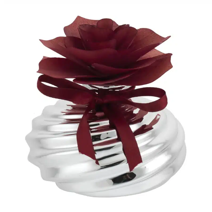 Bagutta sfera bassa con diffusore rosa in legno rosso 2216 02 RO
