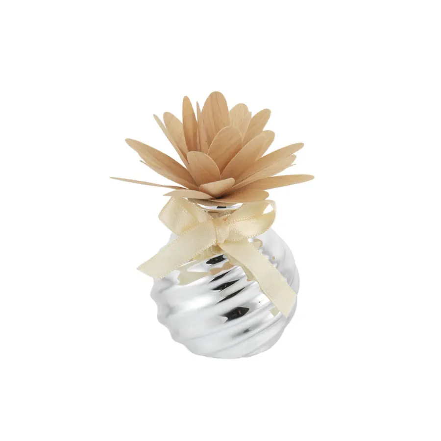 Bagutta sfera con diffusore dalia stilizzata in legno tortora 2215 01 TO
