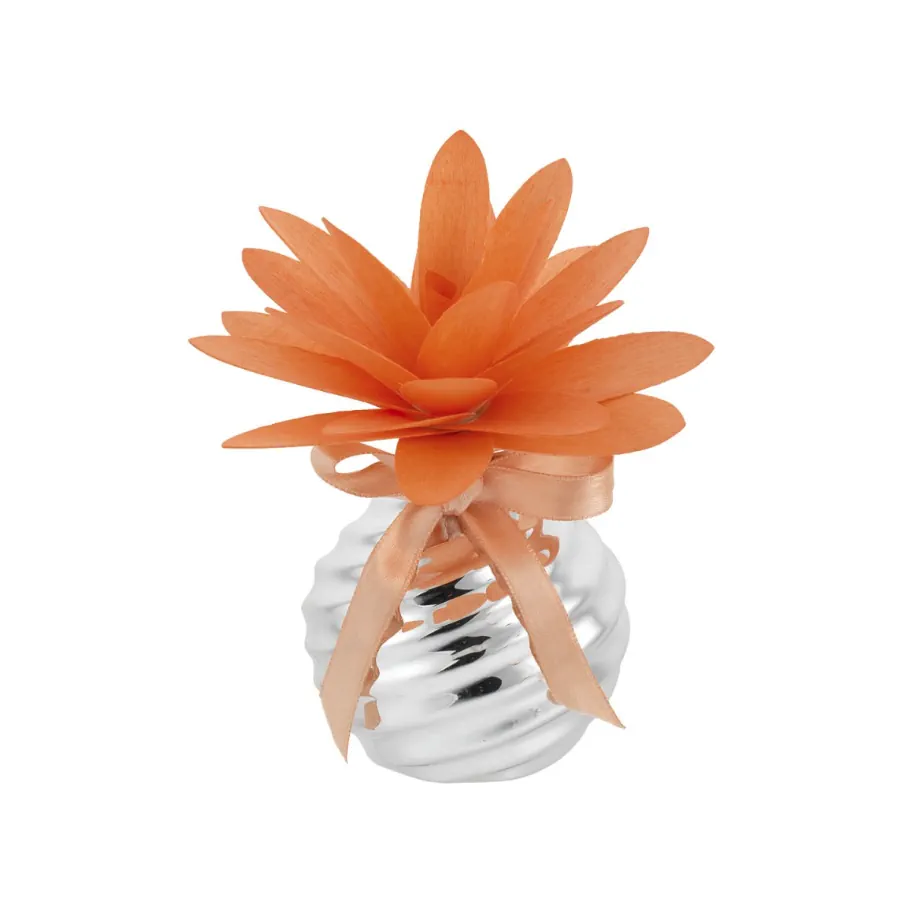 Bagutta sfera con diffusorie dalia stilizzata in legno salmone 2215 02 SA