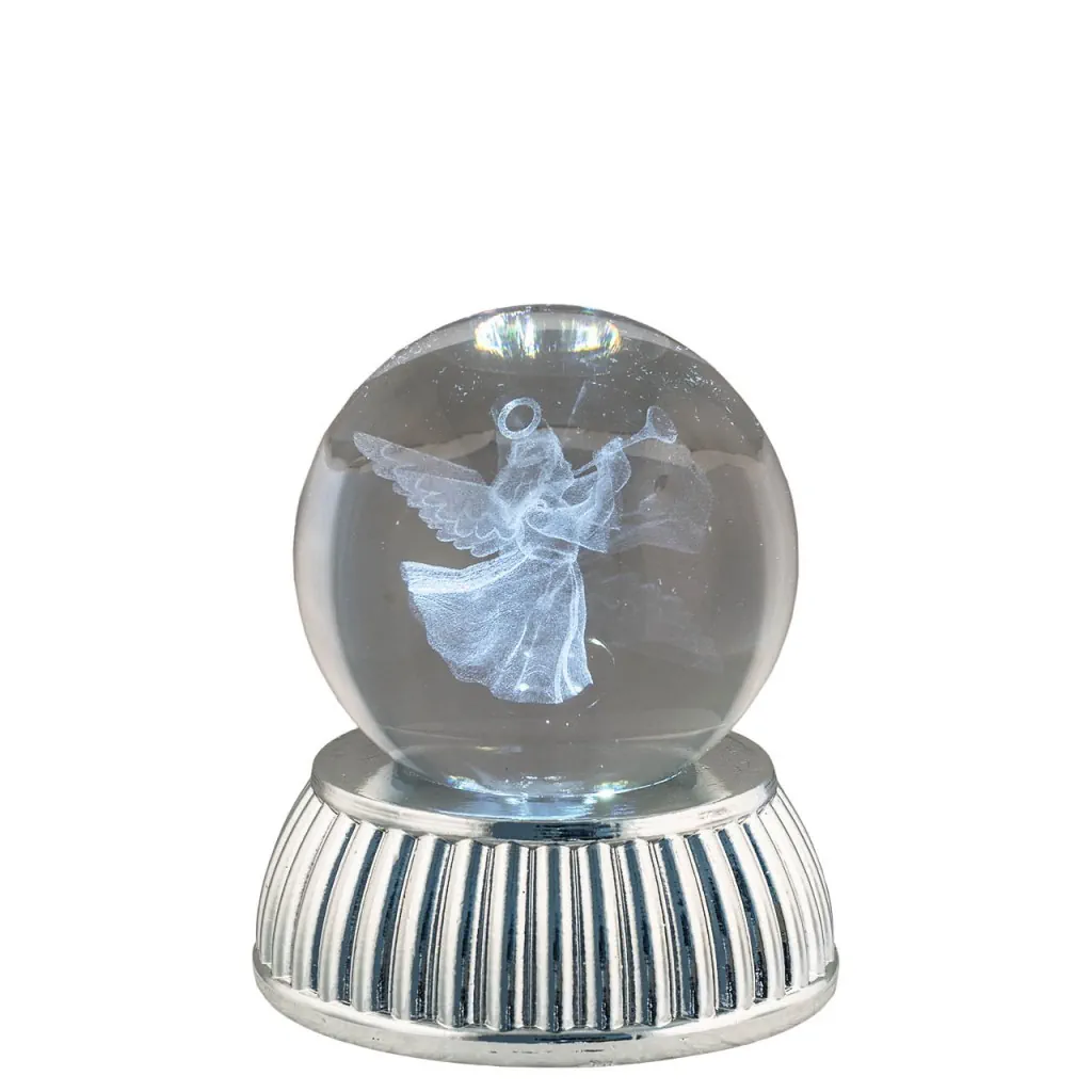 Bagutta sfera d. 6 in cristallo su base con led angioletto 2286 06