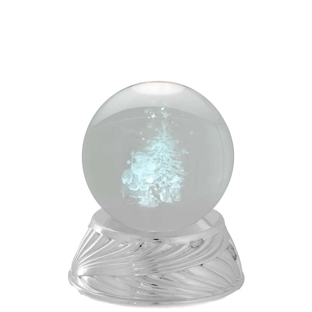 Bagutta sfera in cristallo d. 6 su base argento con led albero N 8690 06