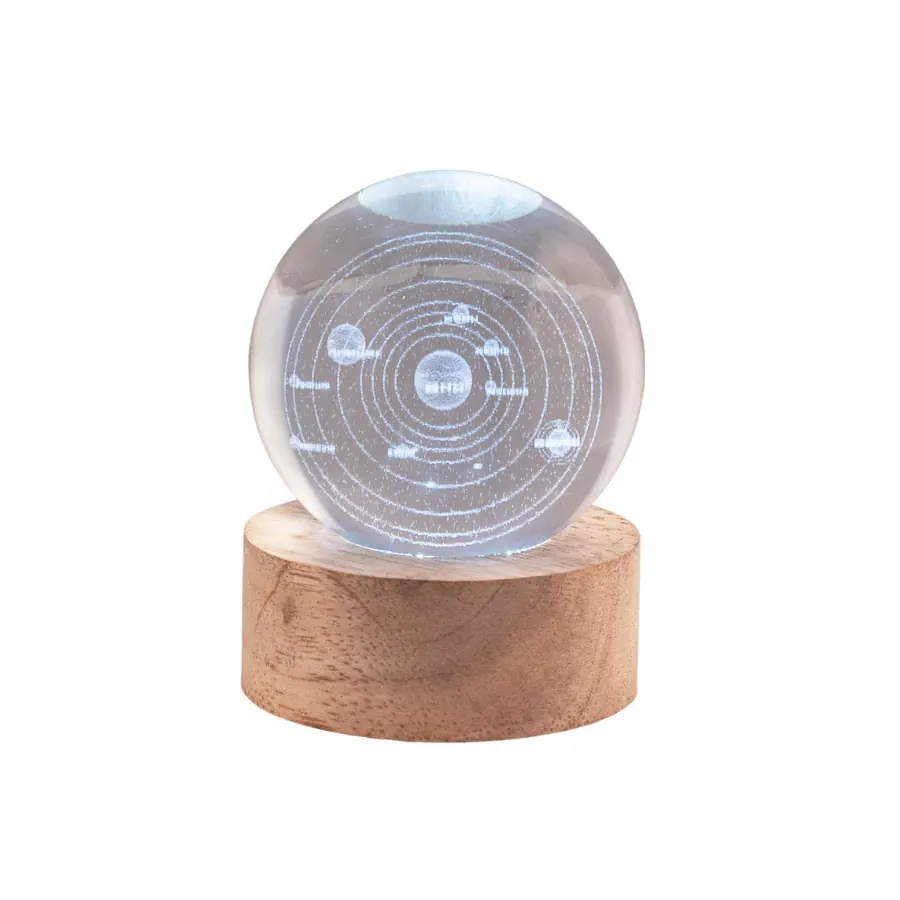 Bagutta sfera in cristallo su base con led galassia 2288 02