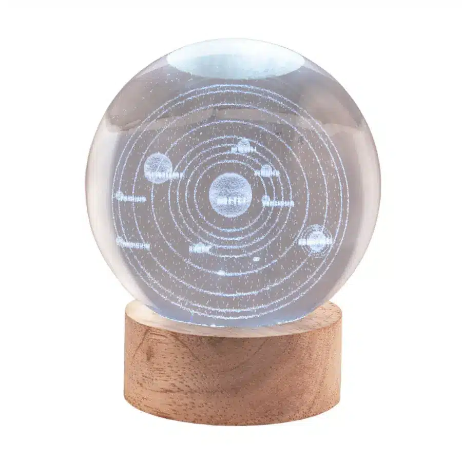 Bagutta sfera in cristallo su base con led galassia 2289 02