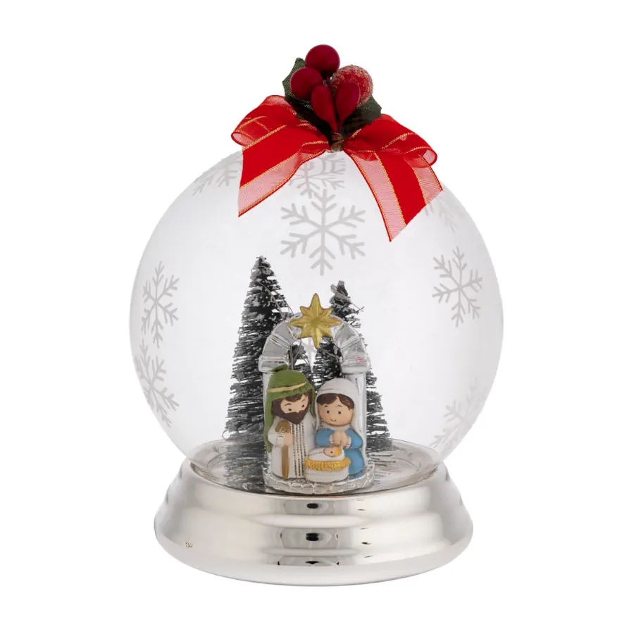 Bagutta sfera natale d. 12 decoro fiocchi argento N 8620 01