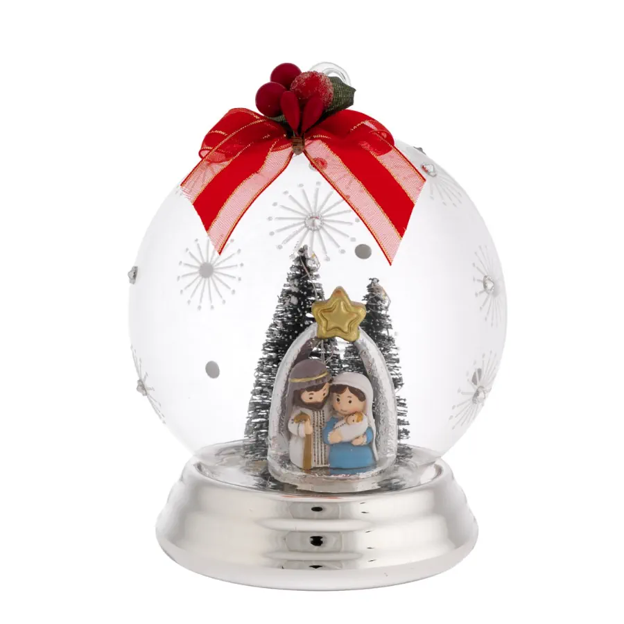 Bagutta sfera natale d. 12 decoro raggi argento N 8620 04