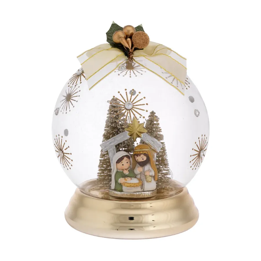 Bagutta sfera natale d. 12 decoro raggi oro N 8620 08