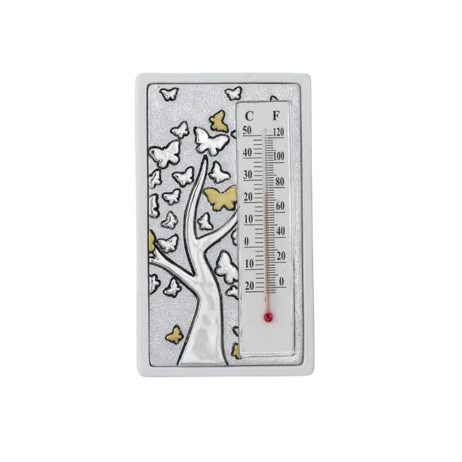 Bagutta termometro rettangolare albero con farfalle 2222 01