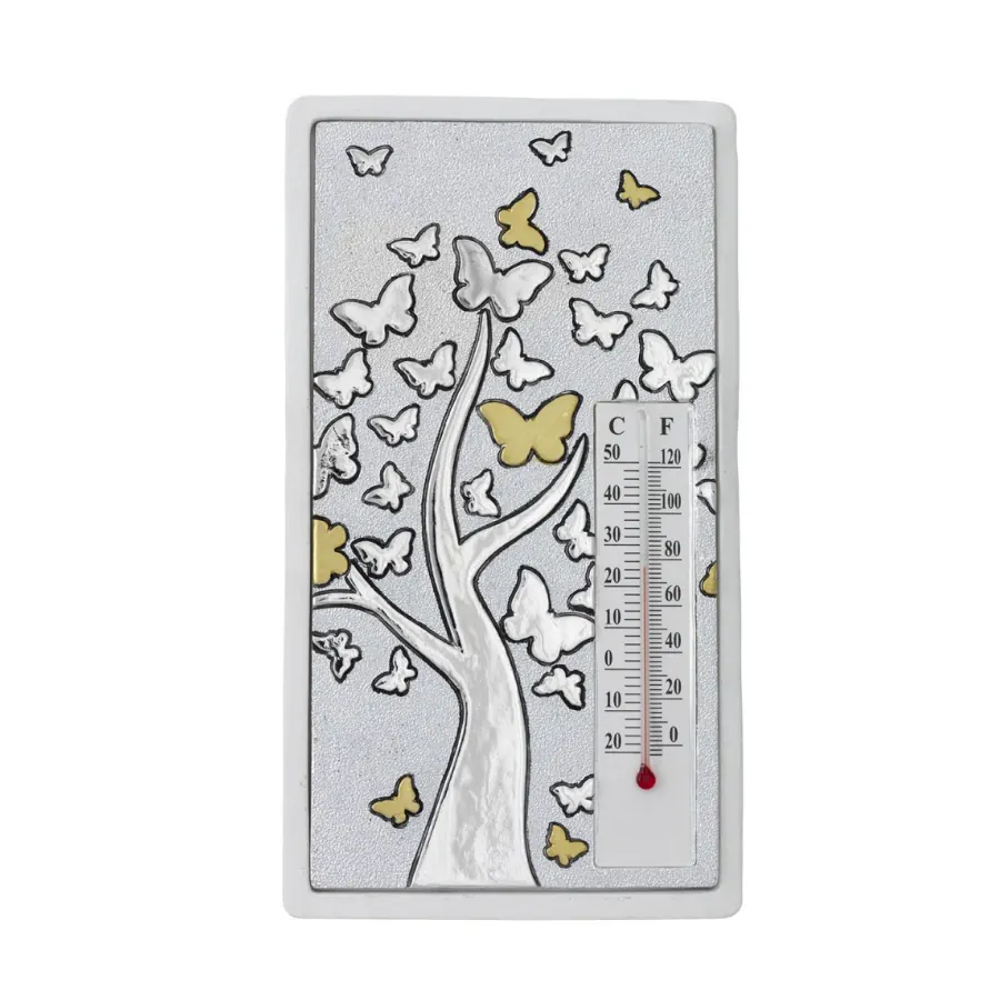 Bagutta termometro rettangolare albero con farfalle 2222 02