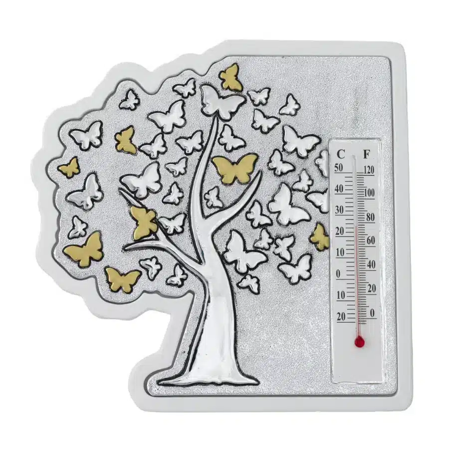 Bagutta termometro sagomato albero con farfalle 2222 04