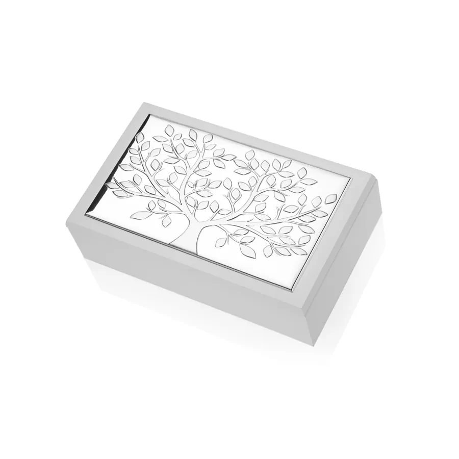 Thilia cofanetto bianco lamina argento albero della vita 454343