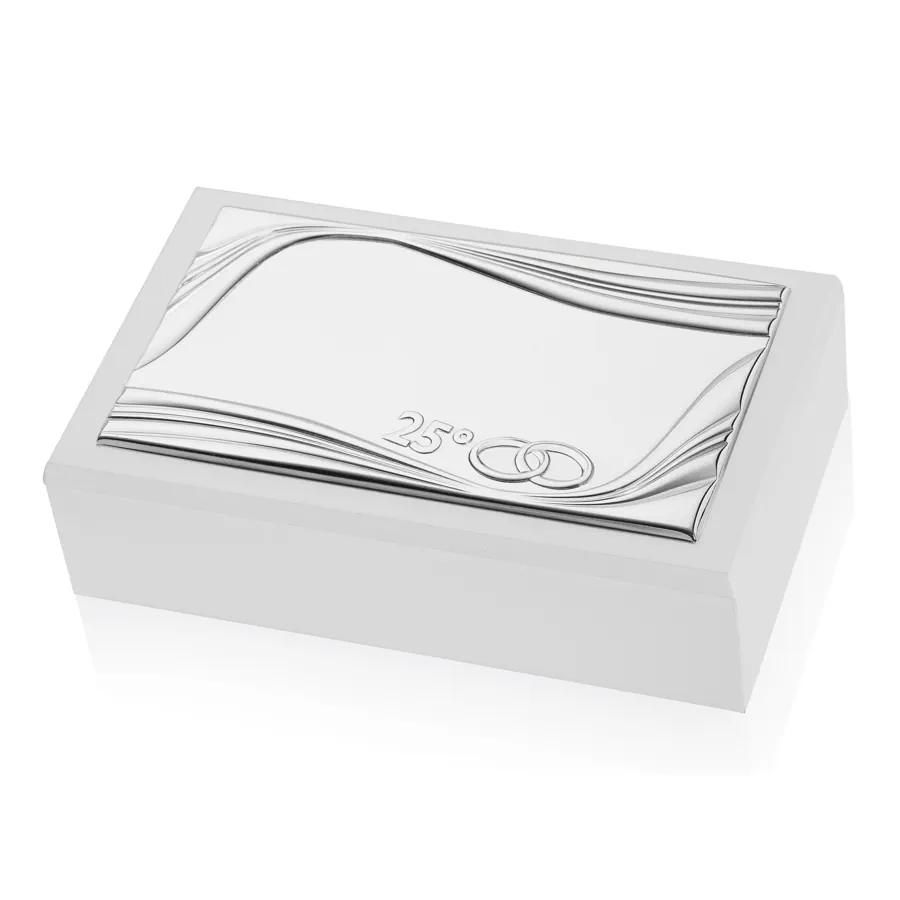 Thilia cofanetto bianco laminato argento 25° 454336