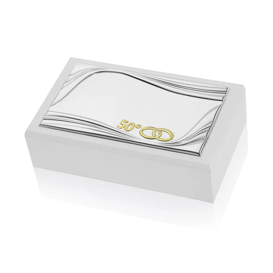 Thilia cofanetto bianco laminato argento 50° 454339