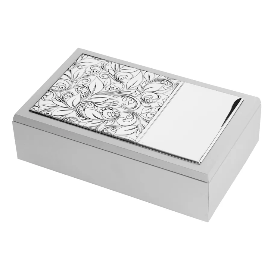 Thilia cofanetto laminato argento inserti floreali 454310