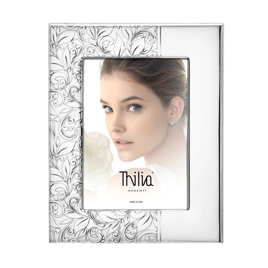 Thilia cornice argentata inserti floreali 13x18 454308