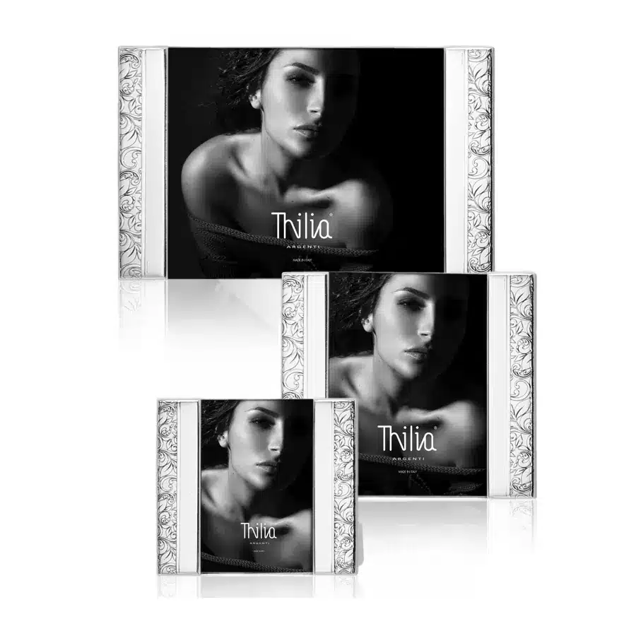 Thilia cornice lamina argento floreale 15x20 454312