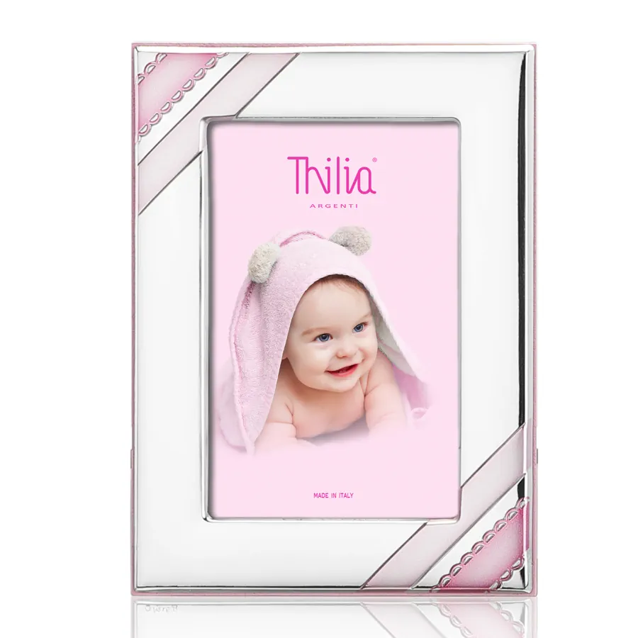 Thilia cornice laminata argento 13x18 rosa 454401