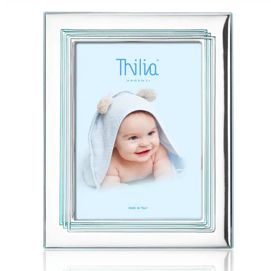 Thilia cornice laminata argento celeste 10x15 454398