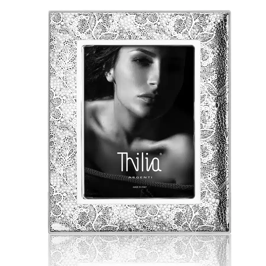Thilia cornice laminata argento decorata 13x18 454367