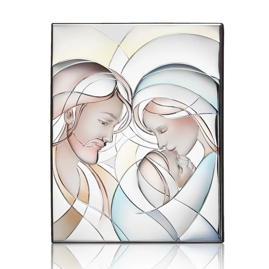 Thilia sacra famiglia laminata argento 11.5x14 color 454384