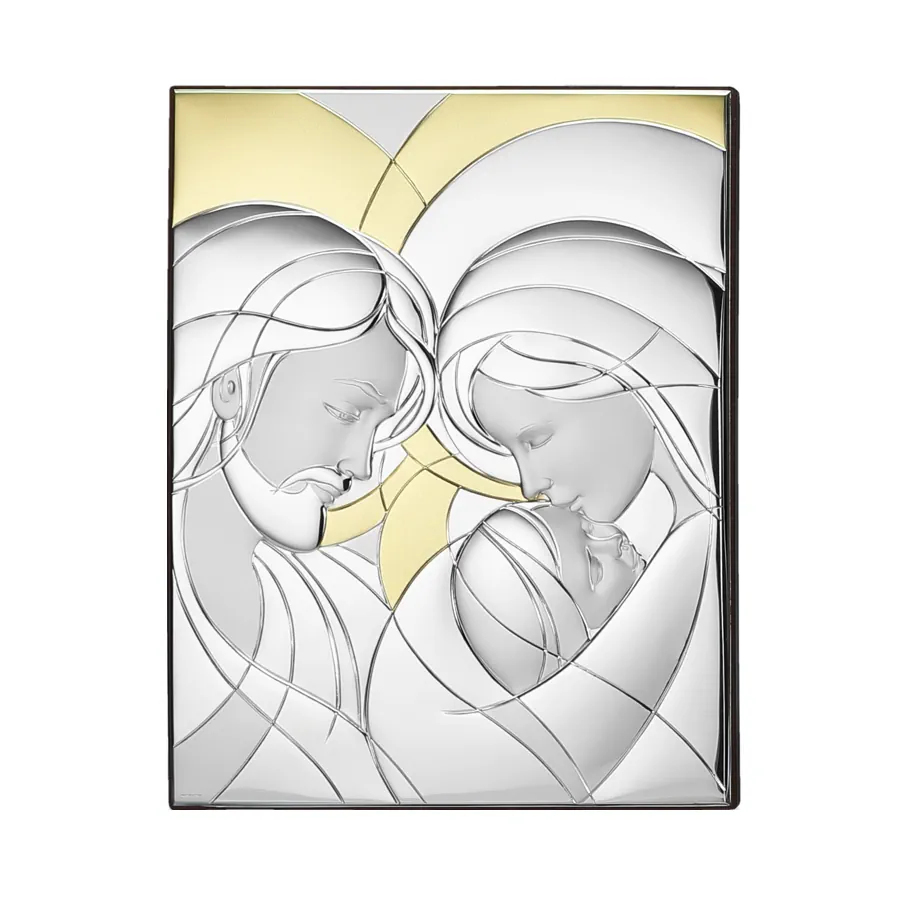Thilia sacra famiglia laminata argento 22x27.5 oro 454377