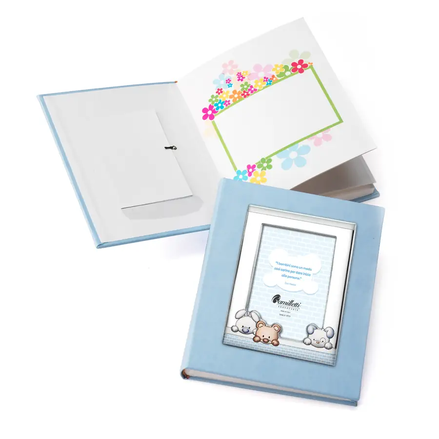 Camilletti album 20x25 con cornice 10x15 celeste 186150
