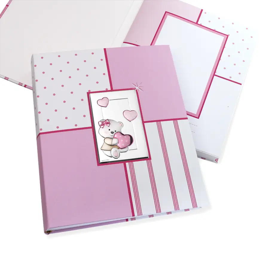 Camilletti album 20x25 con orsetto cuore rosa 186072