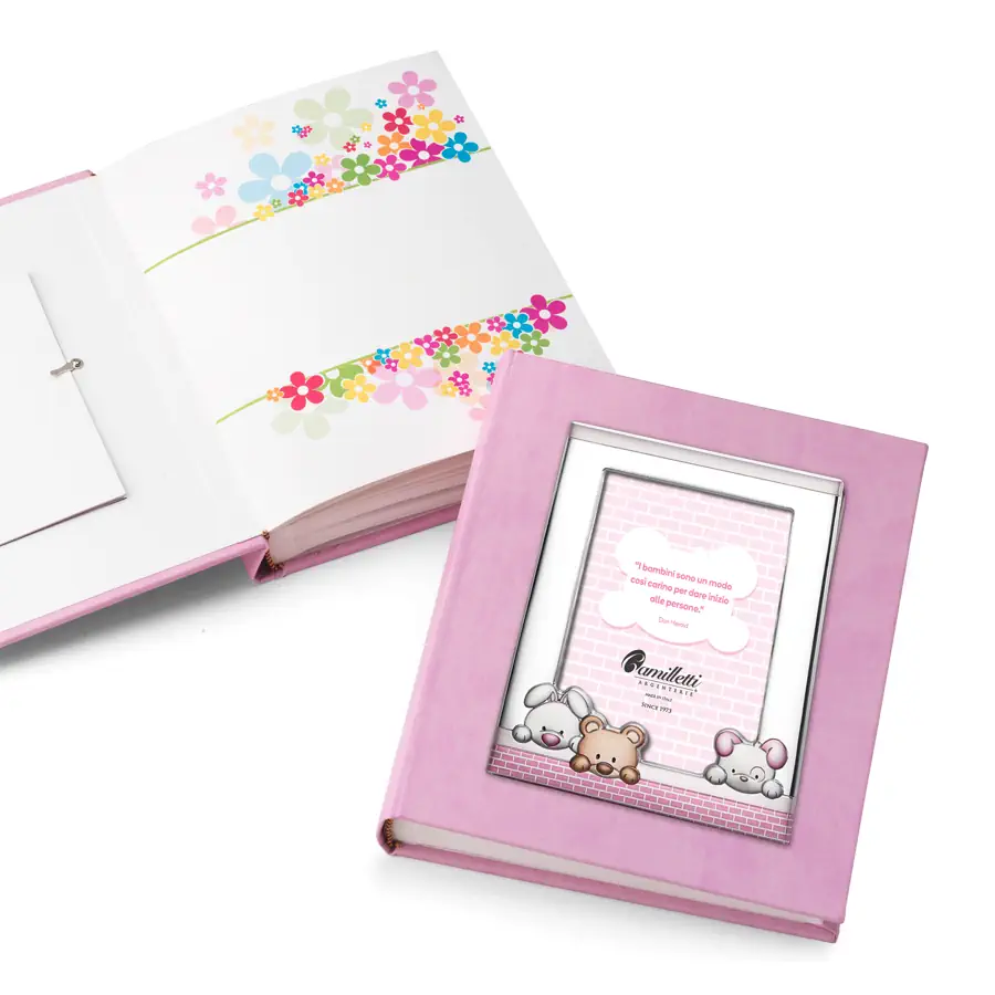 Camilletti album cornice muro con cagnolini rosa 186151