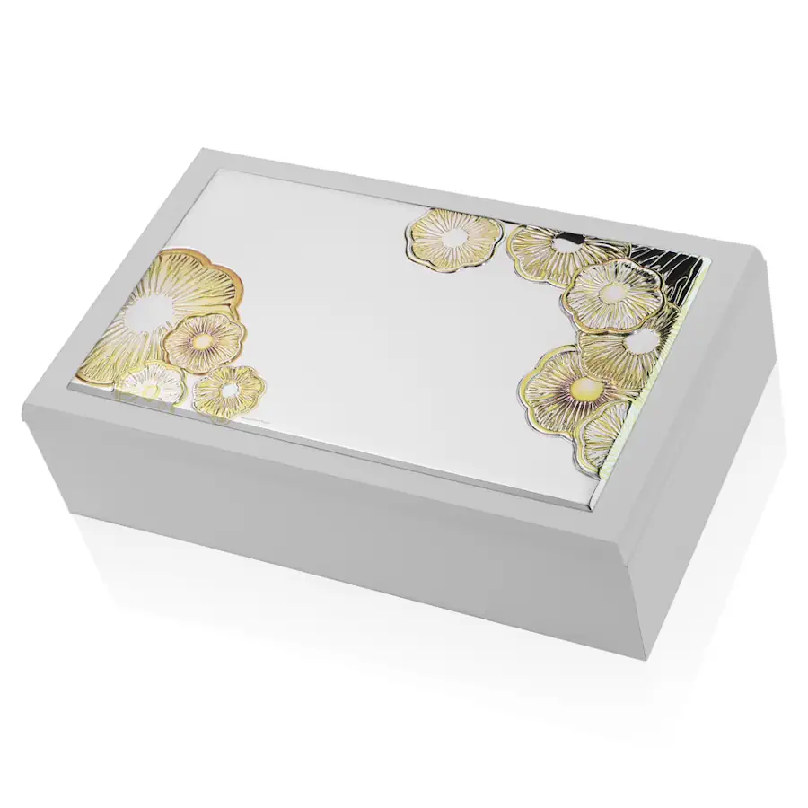 Camilletti cofanetto argentato floreale oro 186055