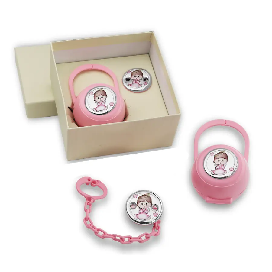 Camilletti confezione scatola+pinza ciuccio rosa 186207