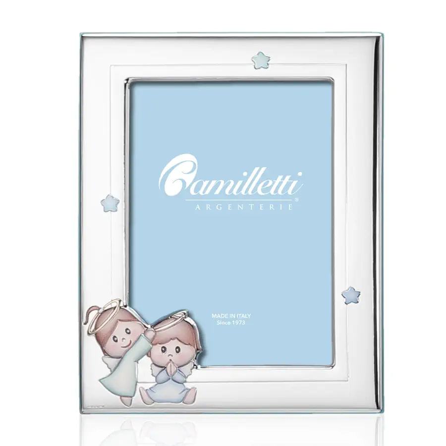 Camilletti cornice battesimo 10x15 celeste 186204