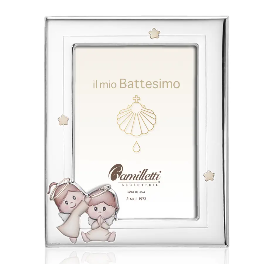 Camilletti cornice laminata argento 10x15 battesimo 186196