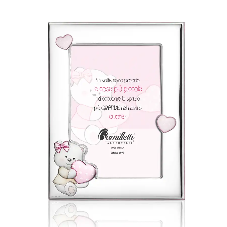Camilletti cornice orsetto con cuore rosa 13x18 186066