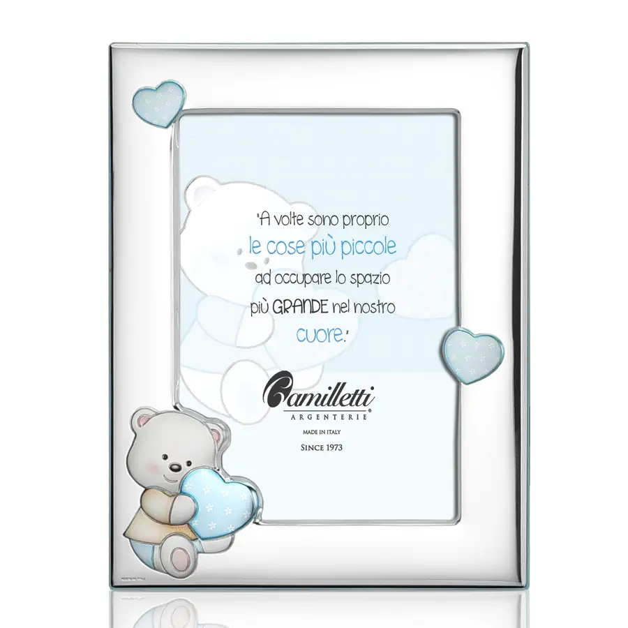 Camilletti cornice orsetto cuore celeste 13x18 186065