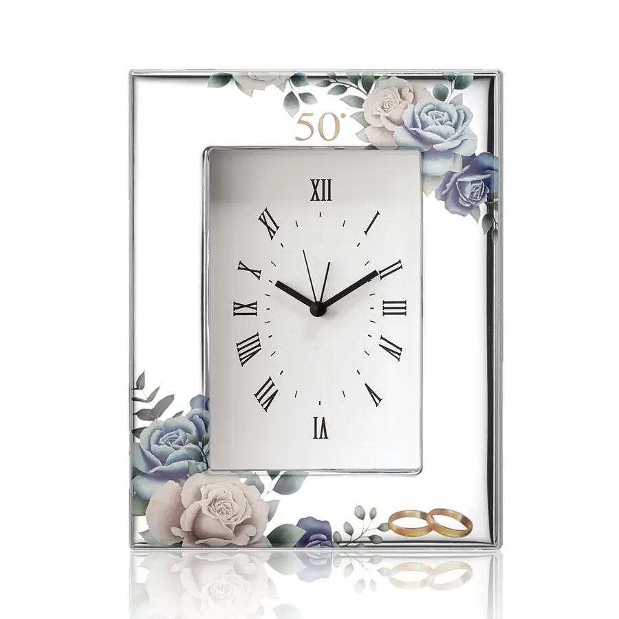 Camilletti orologio sveglia 10x15 con rose anniversario 50° 186124