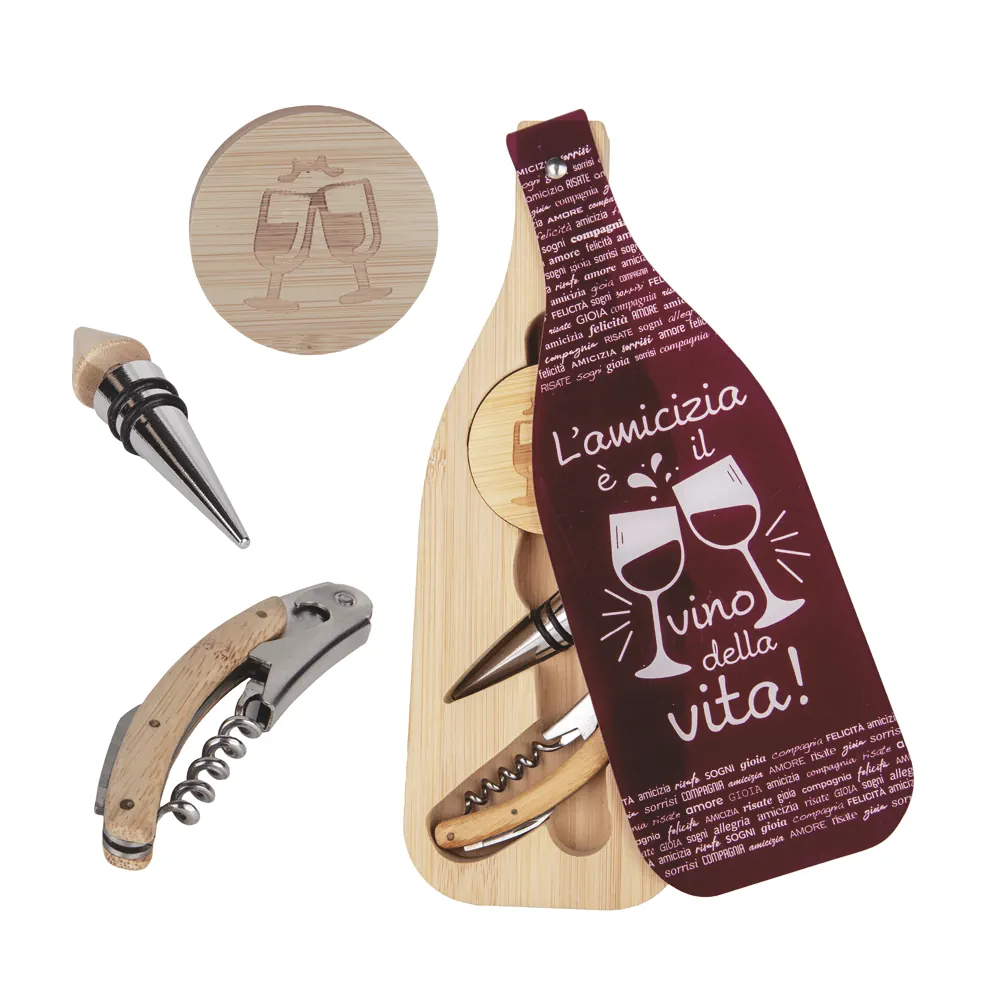 Etm bottle bordeaux set 3 pezzi cm.10x30 12A221