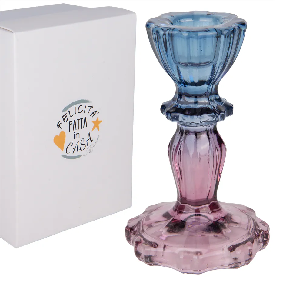 Etm colorfull porta candela purple h.10.5 07A222