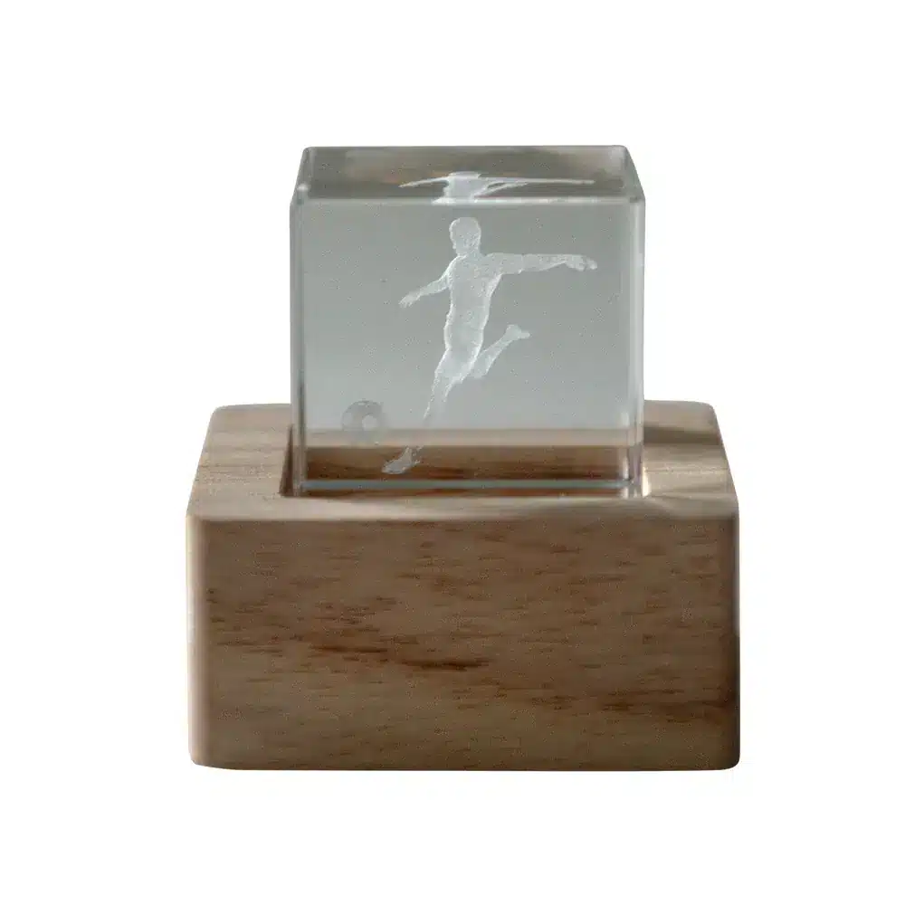 Etm lampo cubo crystal con led cm 6 calciatore 07A245