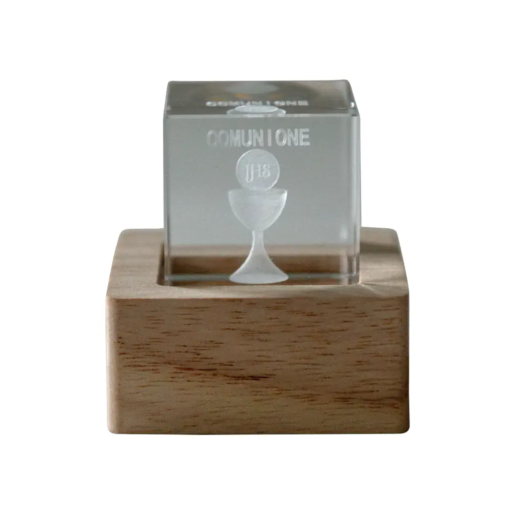 Etm lampo cubo crystal con led cm 6 comunione 07A246