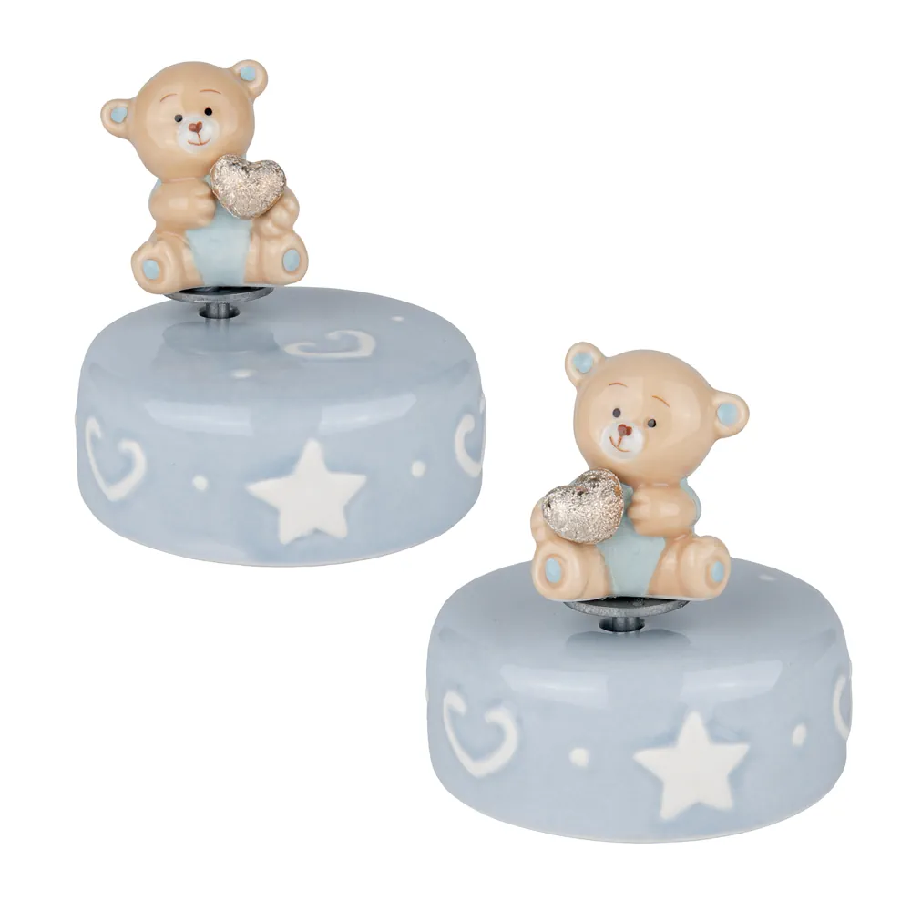 Etm orsetto con carillon celeste cm 9 03A064