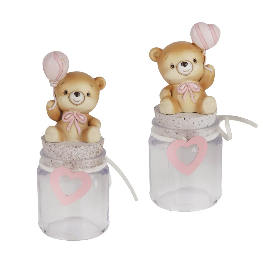 Etm orsetto su barattolo rosa h.12 04A483