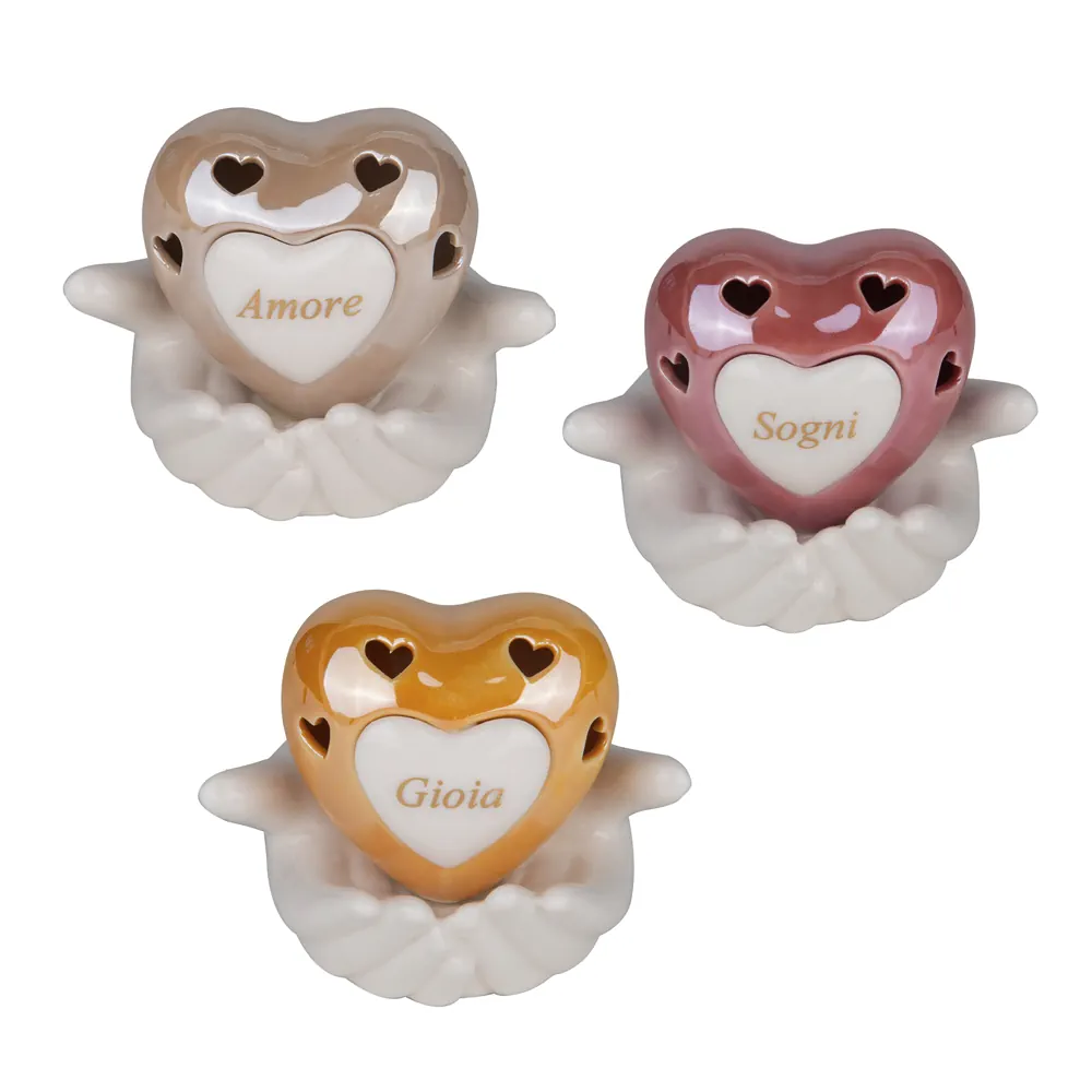 Etm pensiero mani cuore con led cm.10x9 02A449