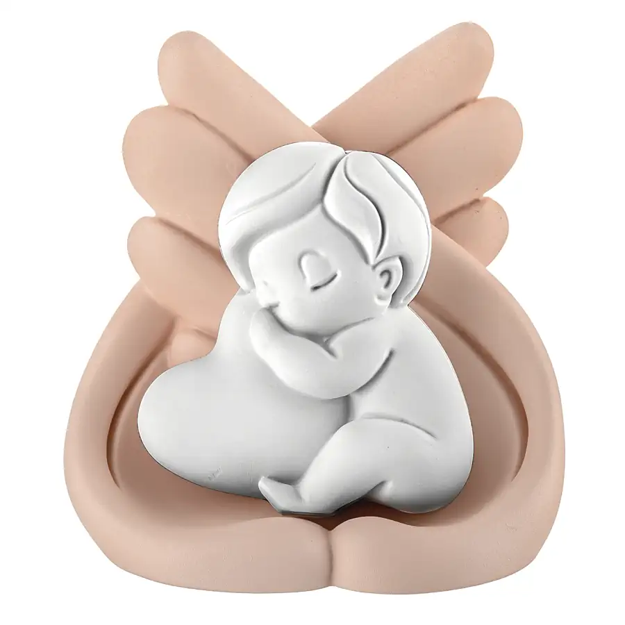 Bongelli ali con cuore e bimbo 9x10 rosa ME2742 RO