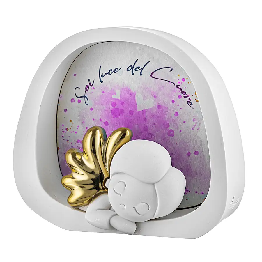 Bongelli angelo con luce scatolina 12x11 rosa ME2728 RO