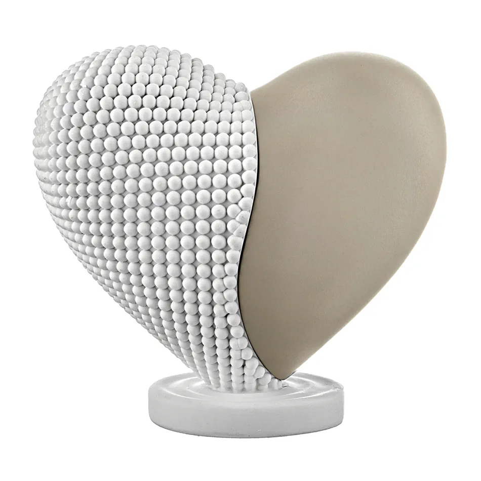 Bongelli cuore bicolore 10x9 bianco nocciola ME2711 1N