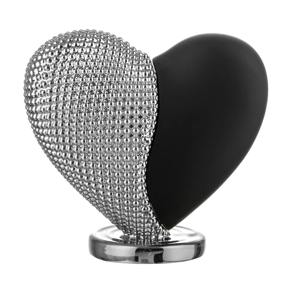 Bongelli cuore bicolore 10x9 nero argento ME2711 1NAG