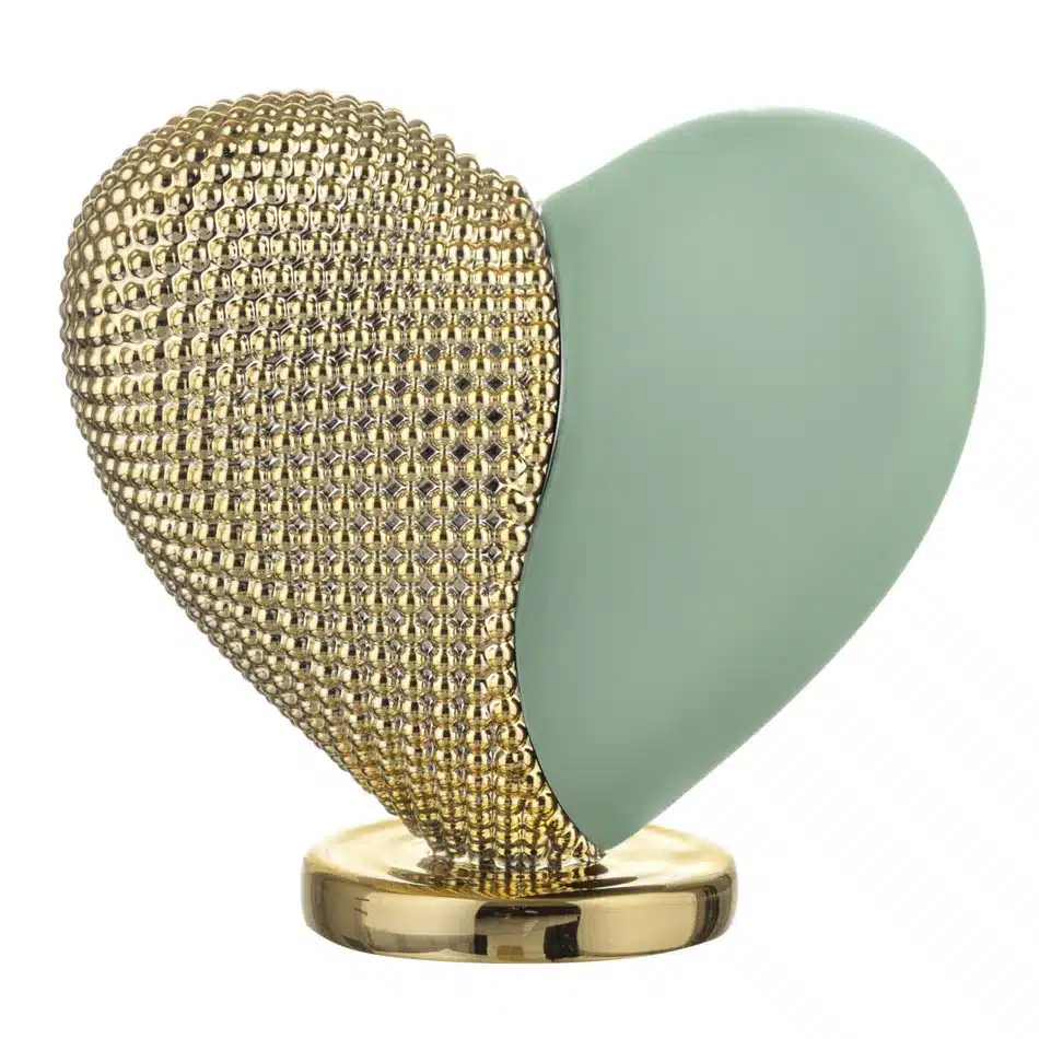 Bongelli cuore bicolore 10x9 verde oro ME2711 1VOR