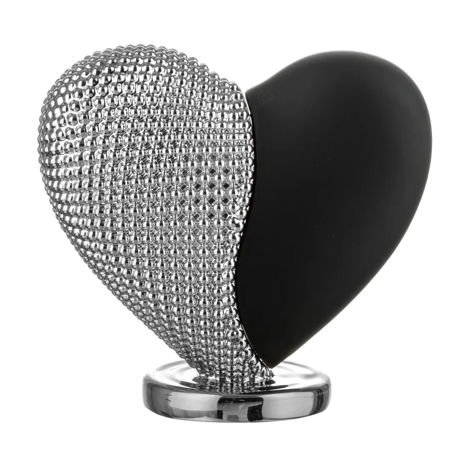 Bongelli cuore bicolore 12x11 nero argento ME2711 2NAG