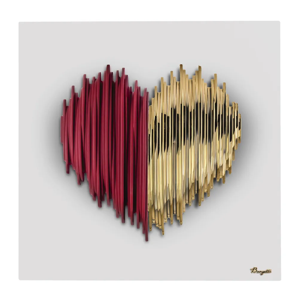 Bongelli pannello cuore stilizzato bianco 50x50 rosso oro ME2692 2BI RO