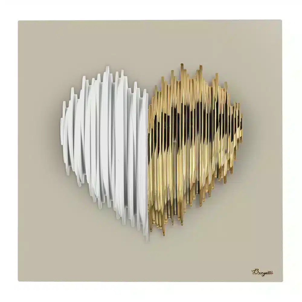 Bongelli pannello cuore stilizzato nocciola 50x50 cuore oro bianco ME2692 2NO OR