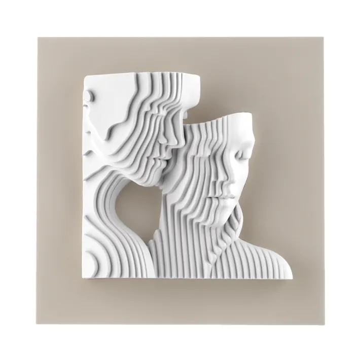 Bongelli pannello visi bianchi stilizzati nocciola 15x5 ME2693 1N